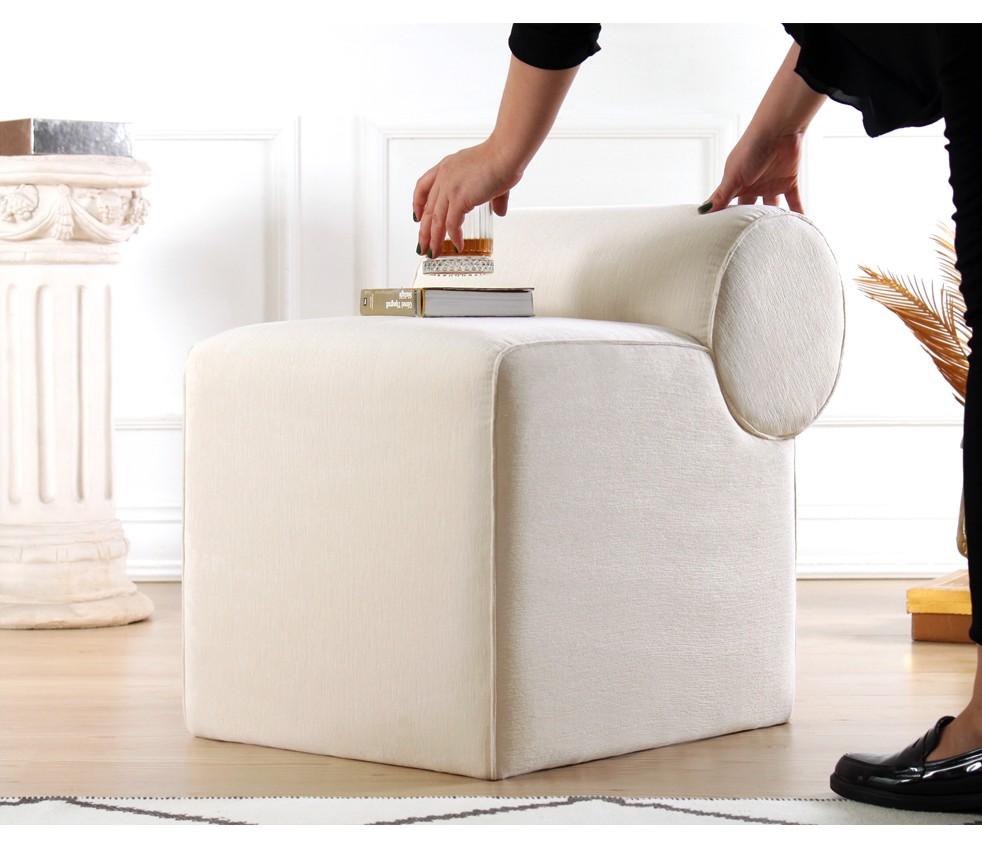 Столче за софа Atelier del 45x56x60 см, крем