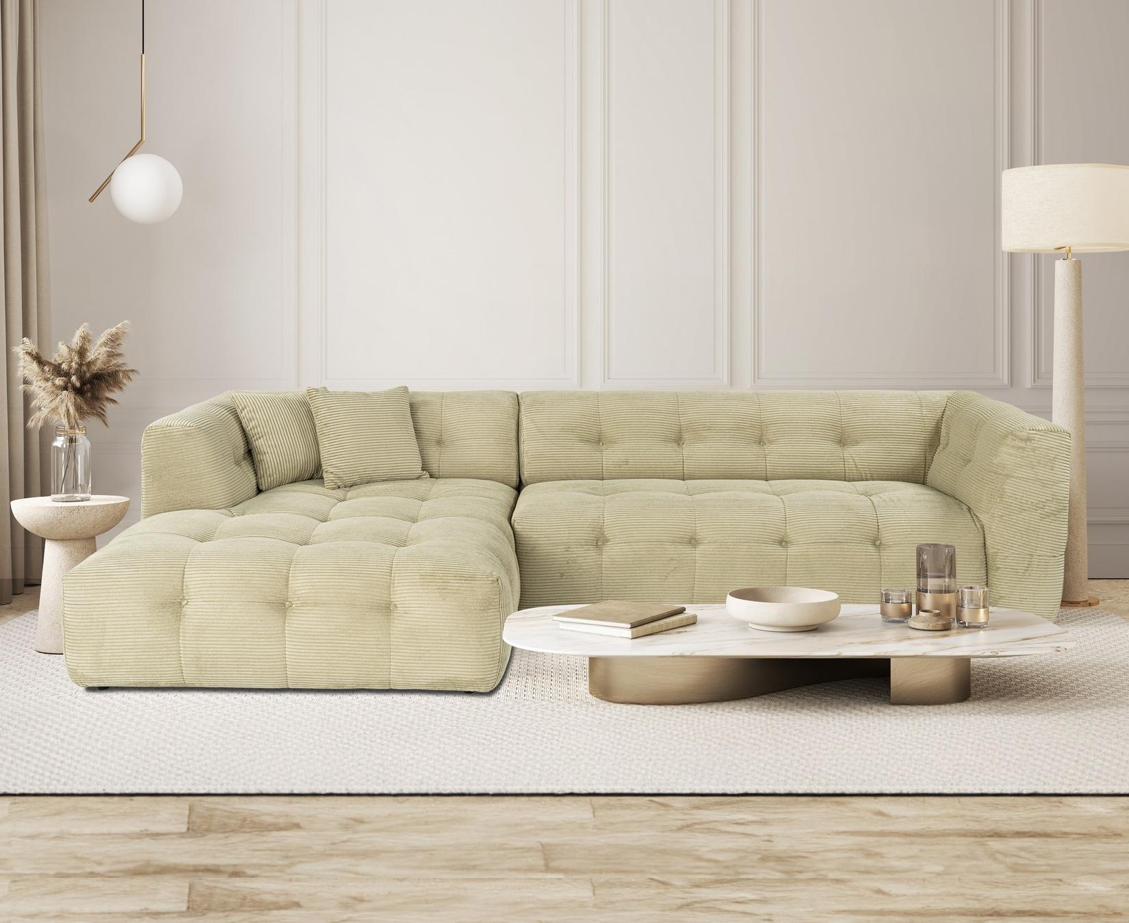 Аголна гарнитура Atelier del Sofa Cady 100x72x300cm Зелена