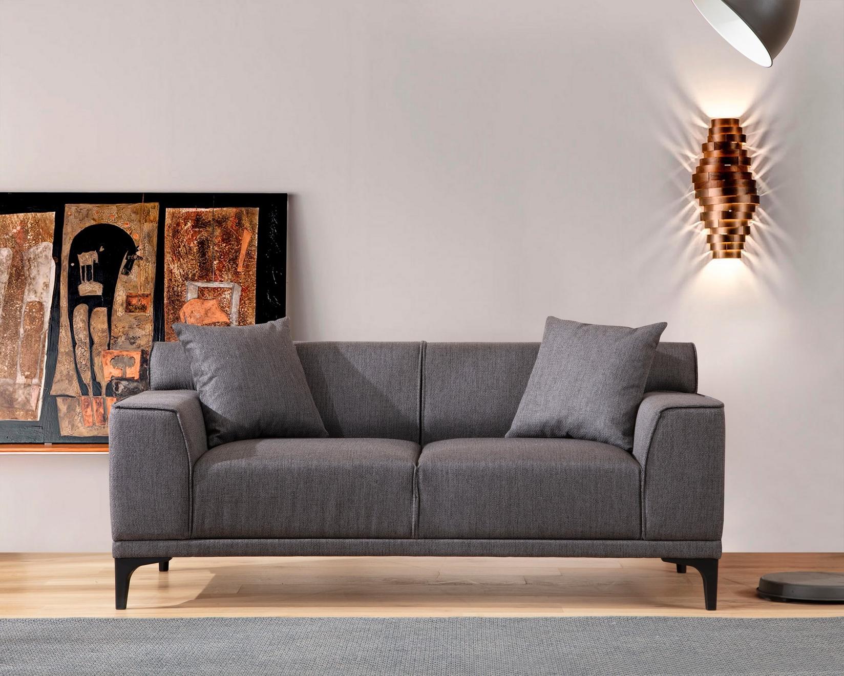 Atelier del Sofa Двосед Petra 2 163x86x69cm Антрацит