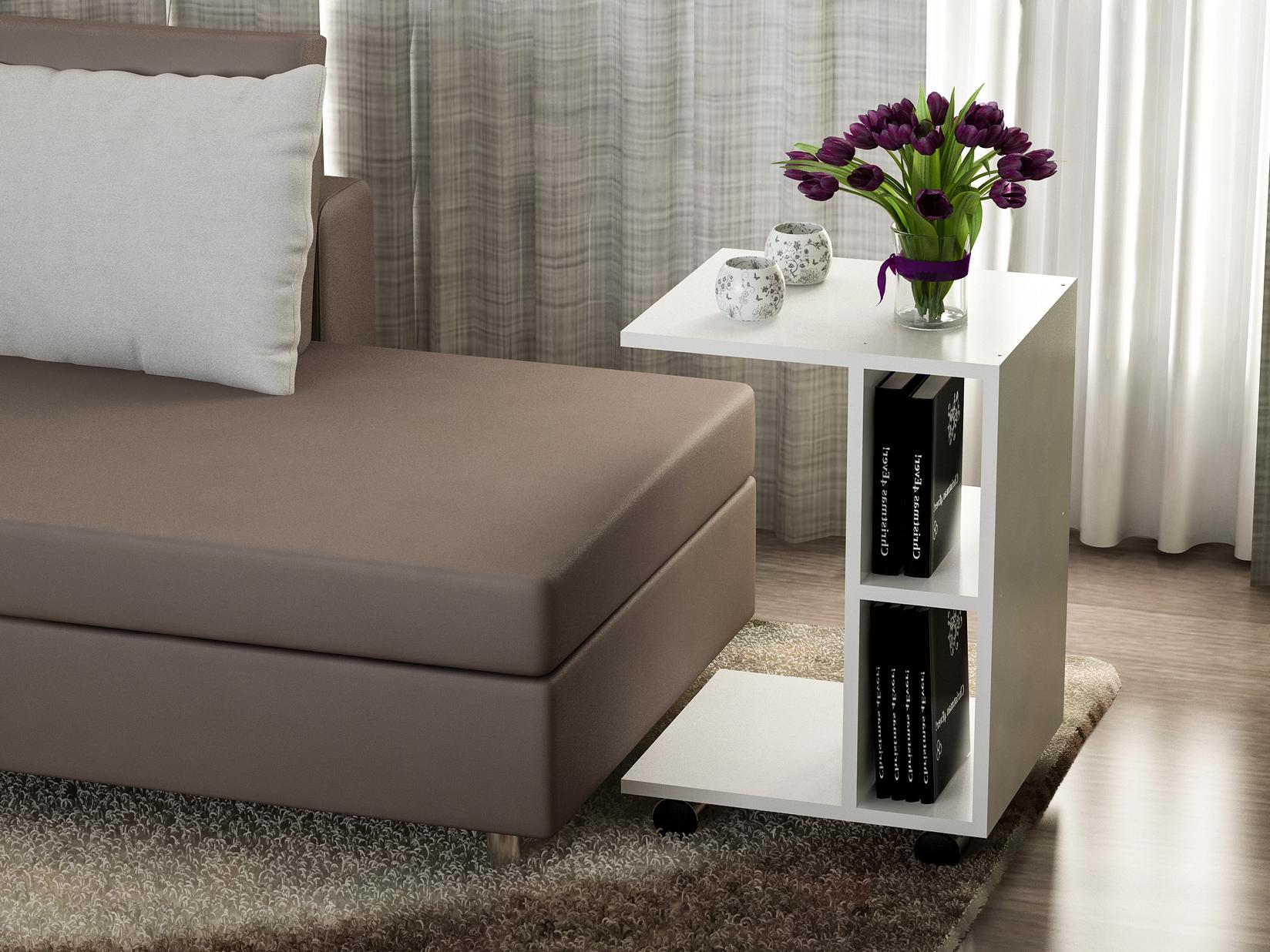 Клуб маса Hanah Home General 45x65x35cm бела