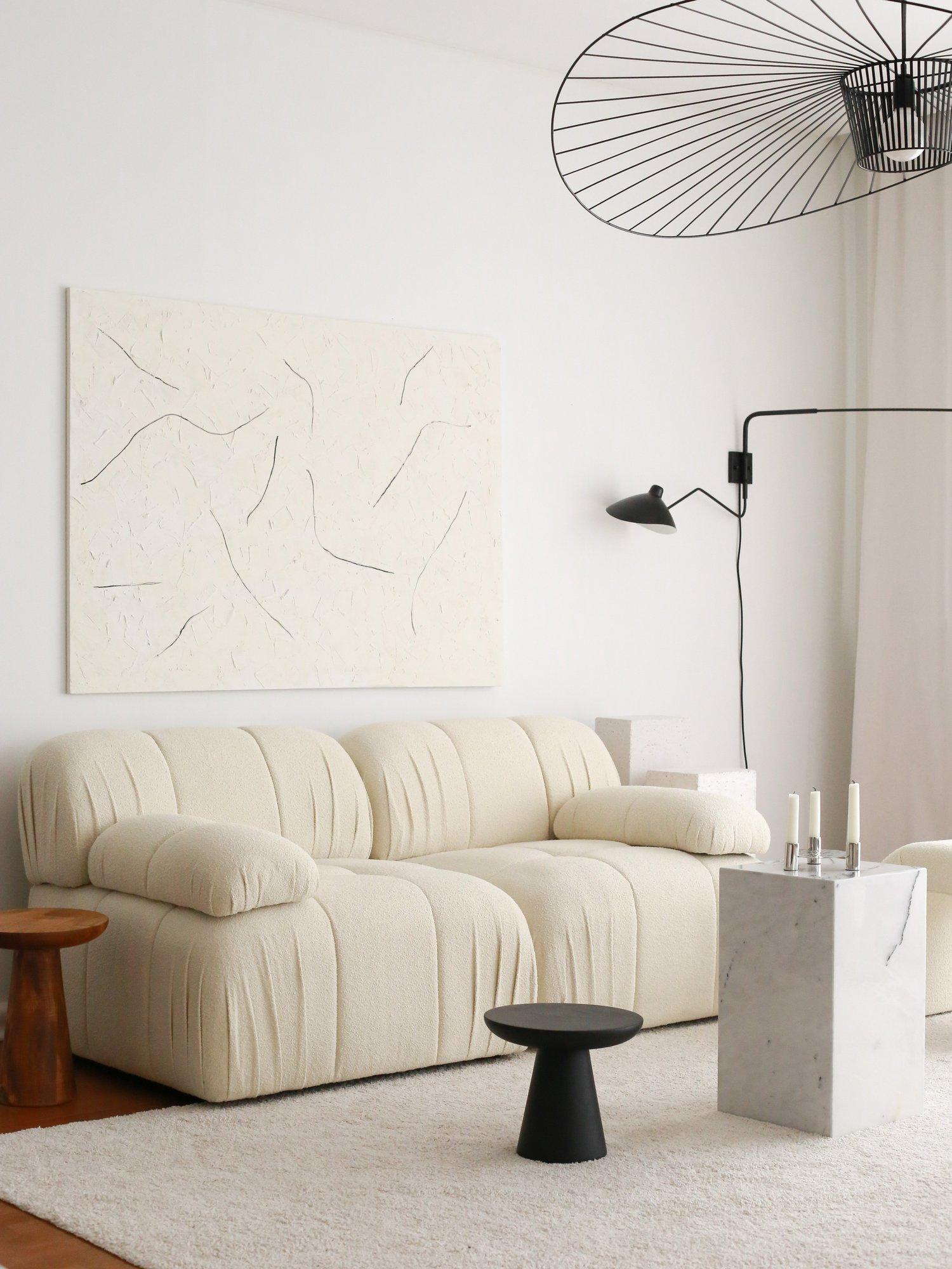 Ателје дел Софа Двосед Соли 178x74x89см Бела