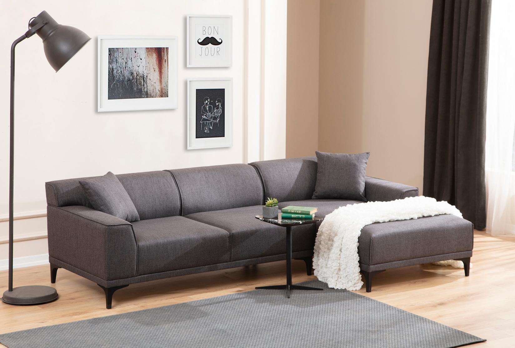 Аголна гарнитура Atelier del Sofa Petra 145x69x87cm Антрацит
