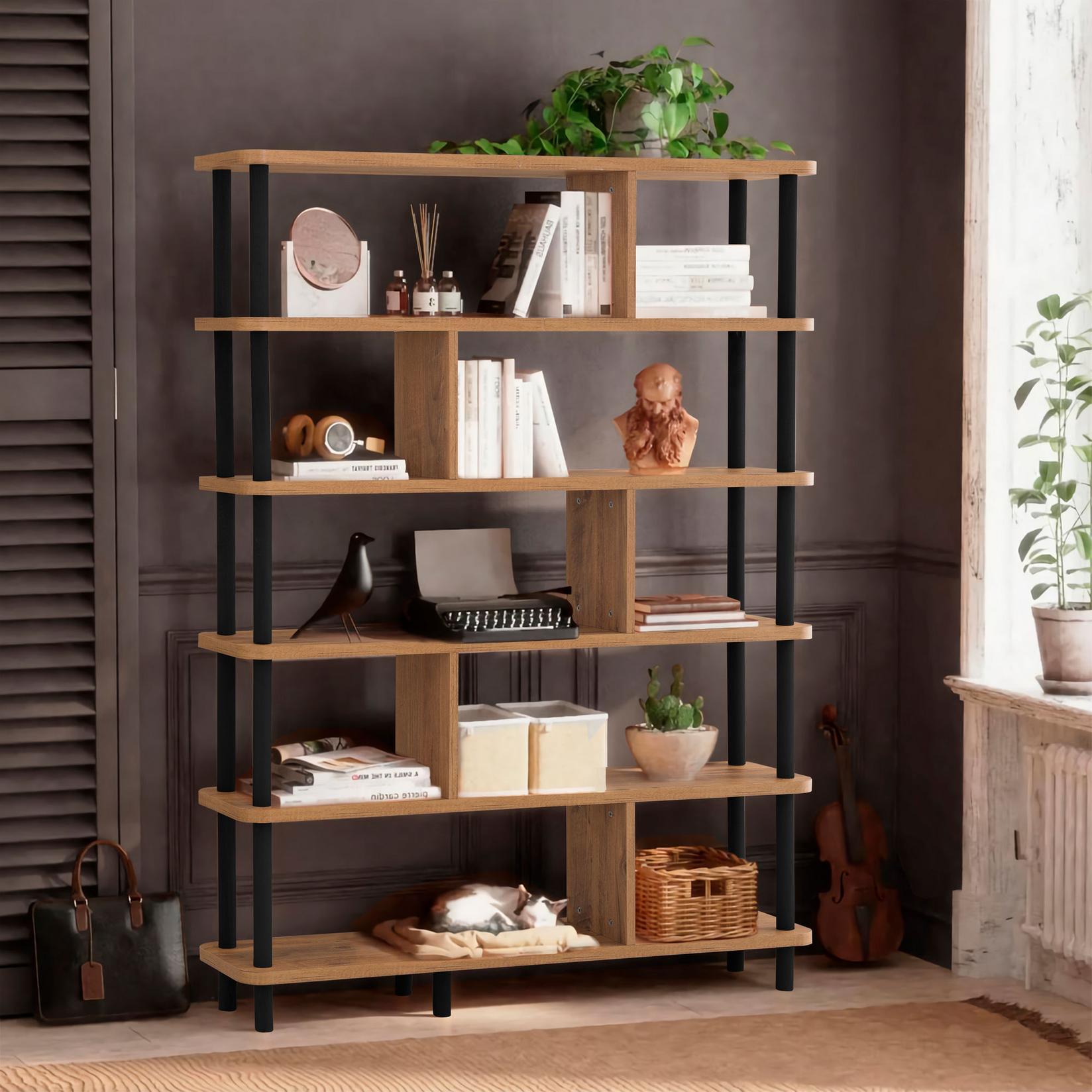 Полица Hanah Home 120x168.5x28 см црно-беж