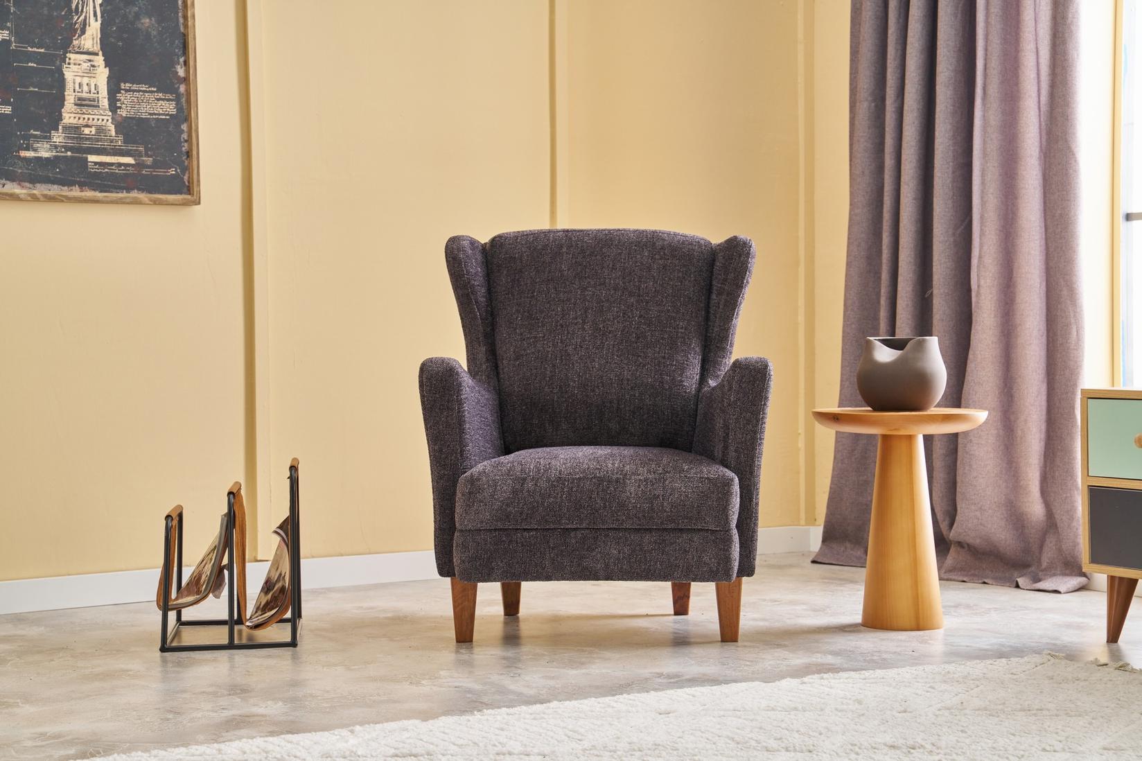 Фотелја Atelier del Sofa Lola Prestij 77x98x80cm Антрацит