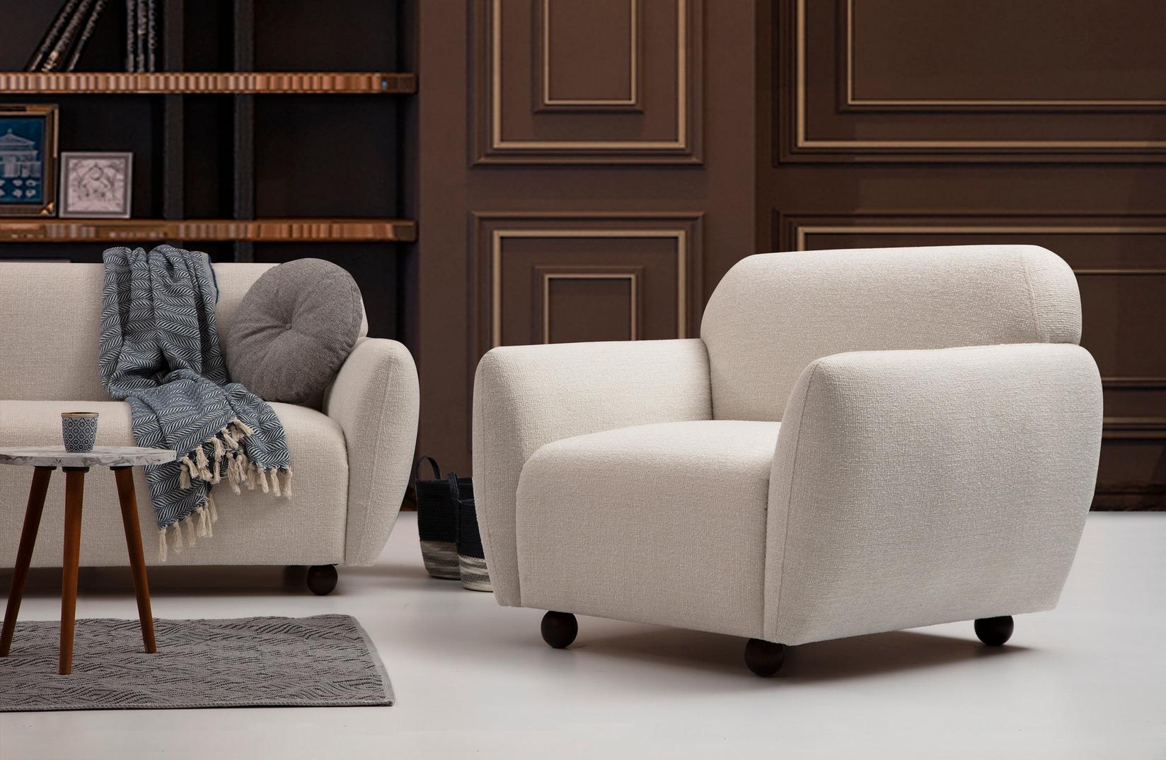 Фотелја Atelier del Sofa Eddy 86x86x90cm Крем