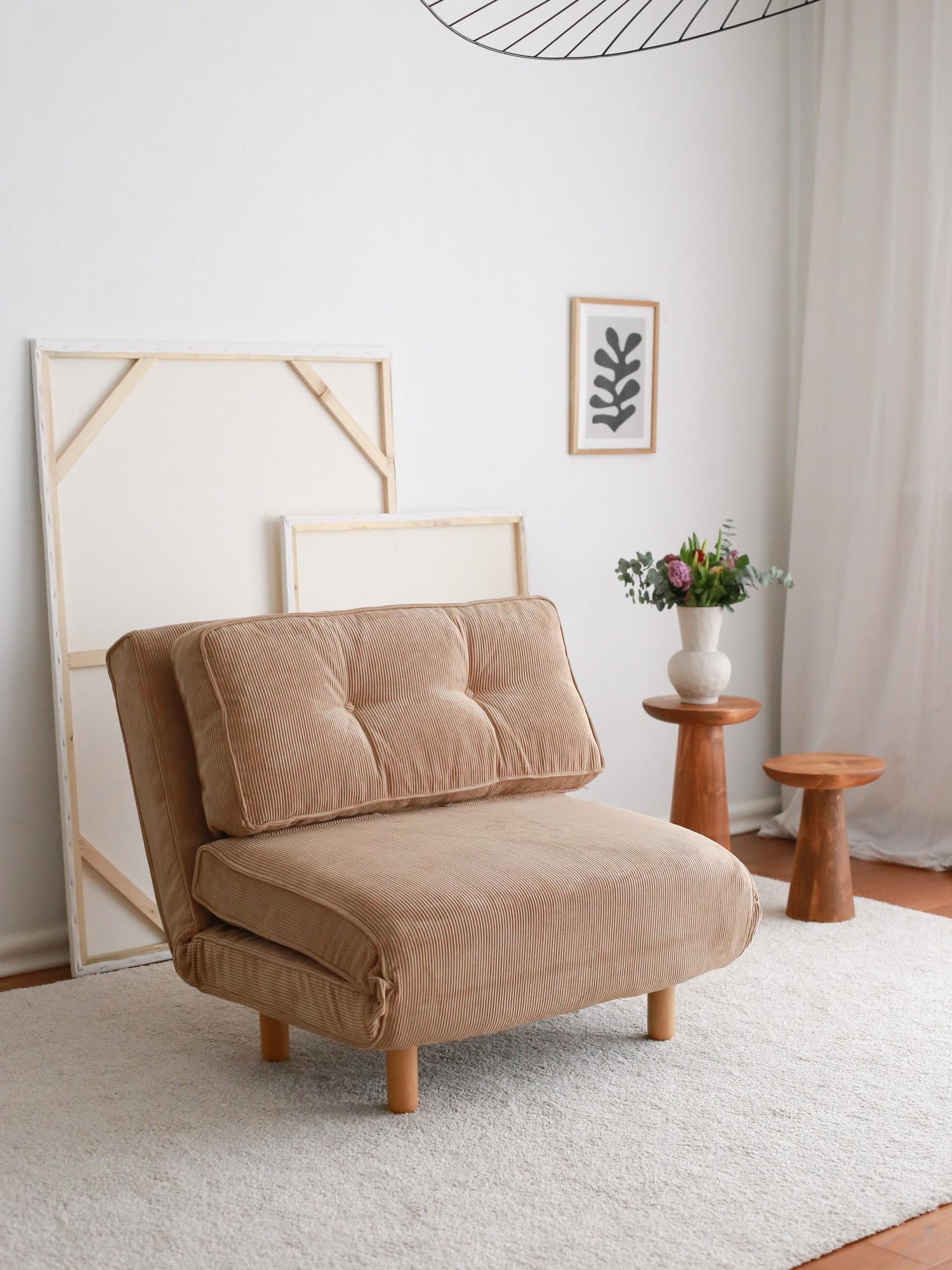 Фотелја Atelier del Sofa на расклопување 93x82x90cm кафеава