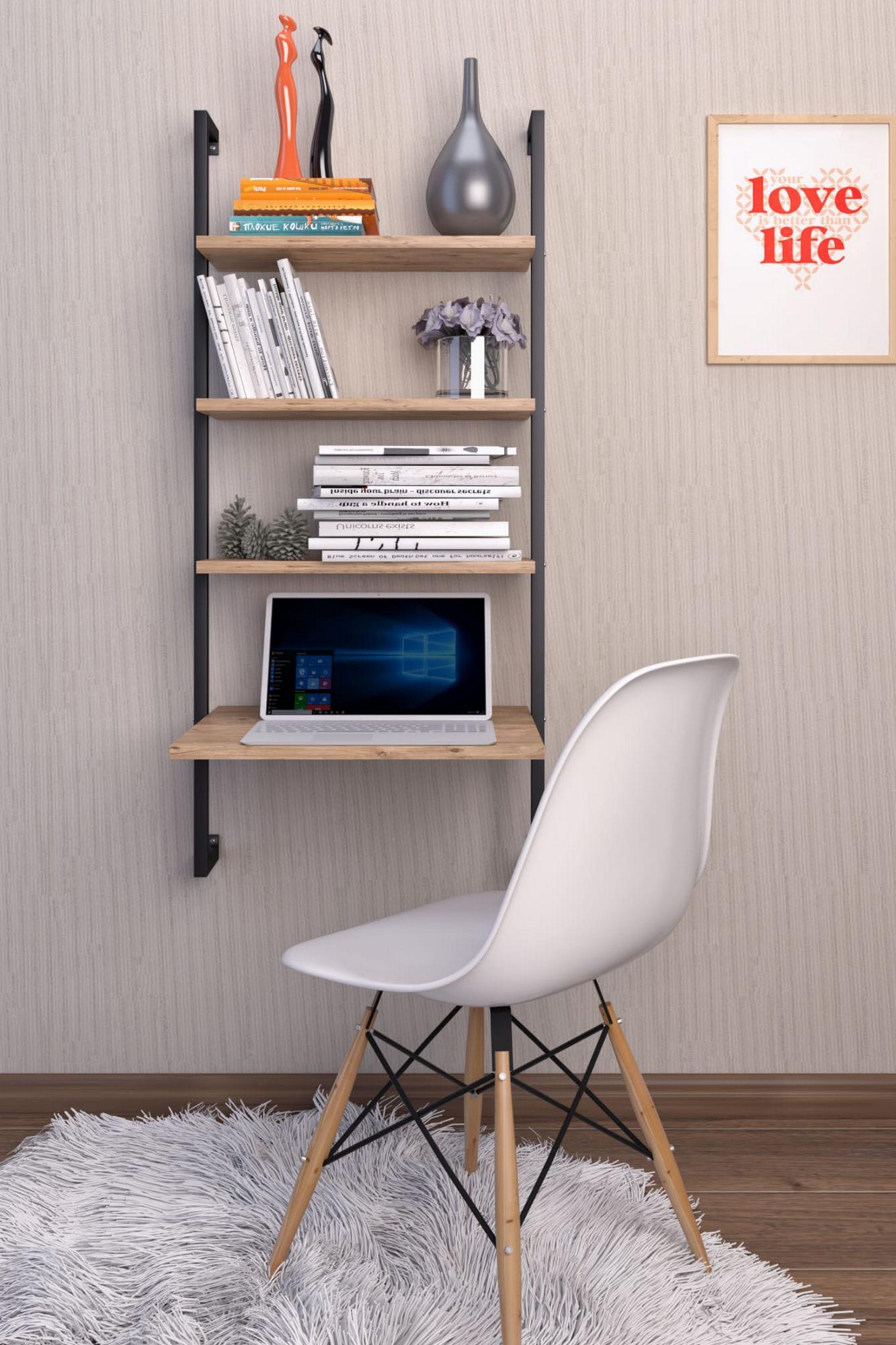 Dzидна полица Hanah Home кафеаво-црна