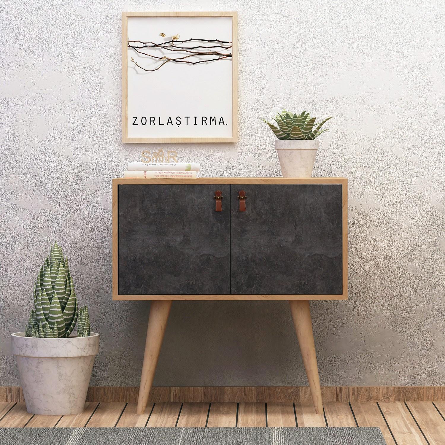 Комода Hanah Home Dencia 80x80x80cm даб-темно сива