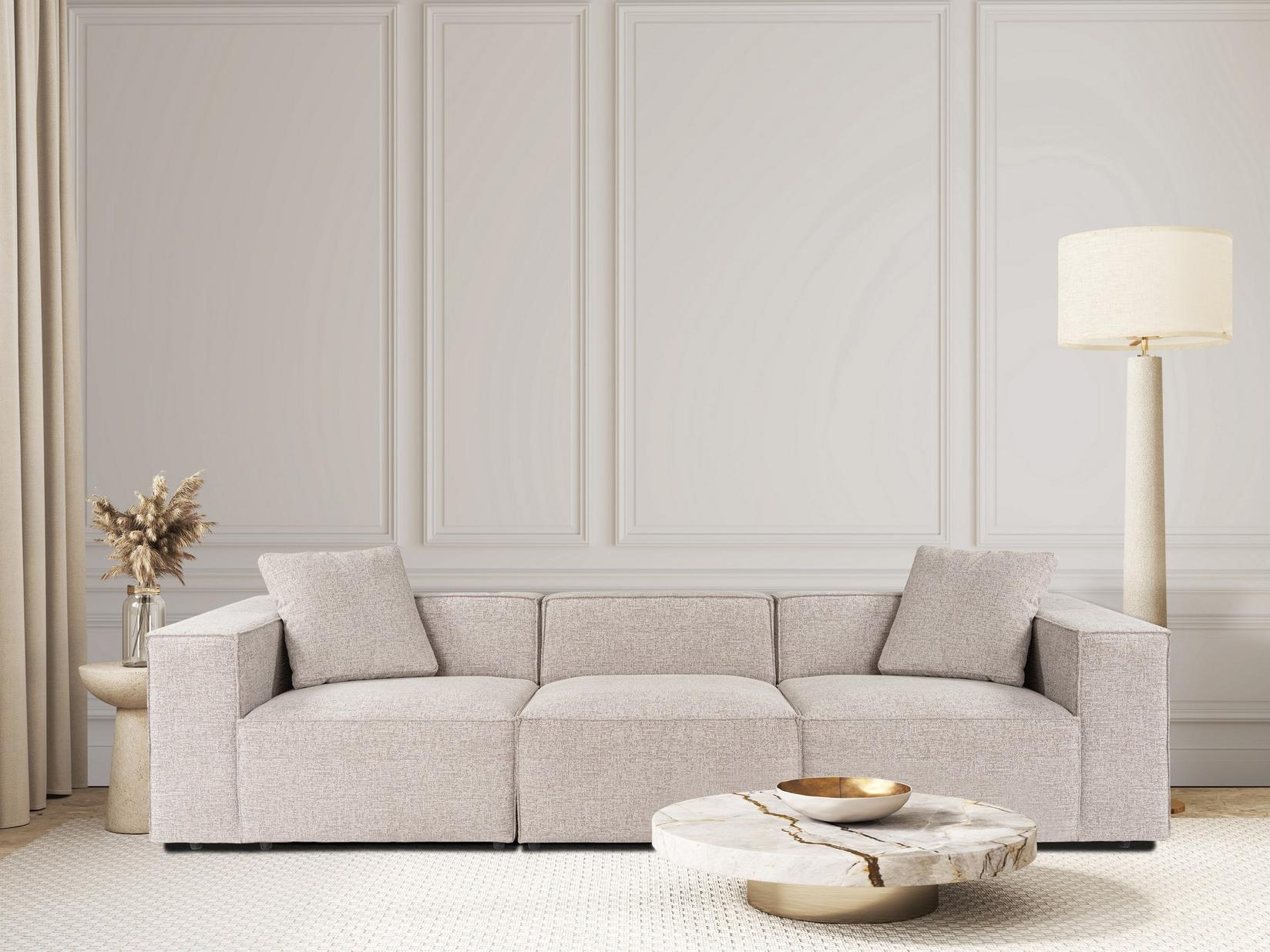 Atelier del Sofa Trossed Lora 108x65x303cm сива боја