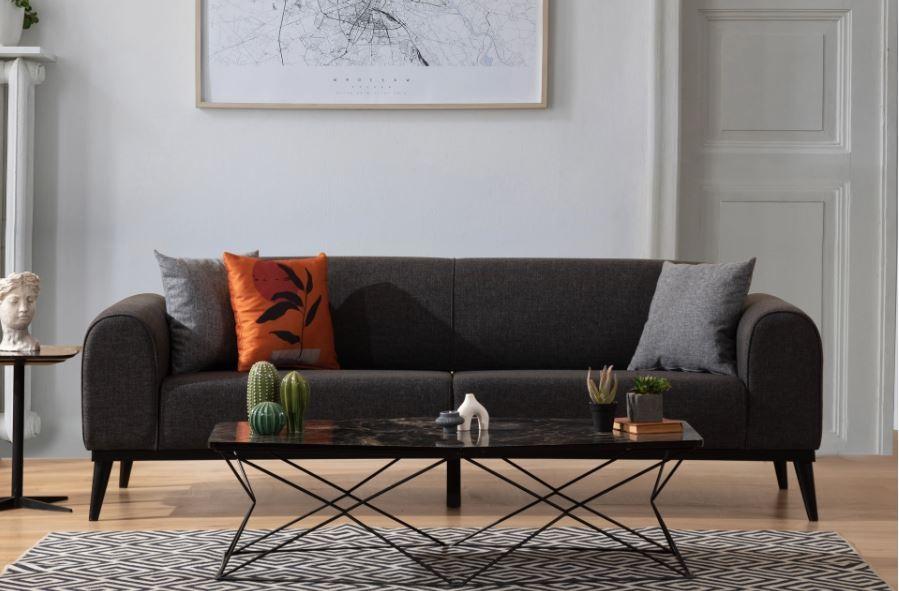 Atelier del Sofa Конвертибилна гарнитура Capri 84x77x220cm Антрацит