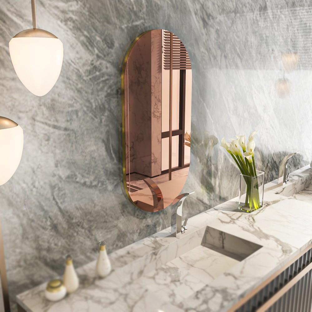 Огледало за дома Hanah бронзено-златно