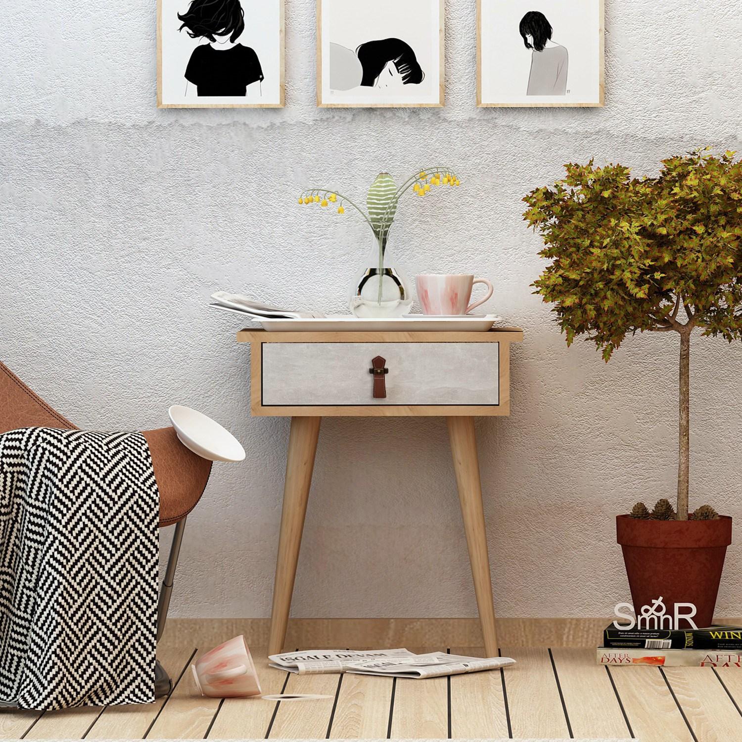 Полица Hanah Home 40x65.6x35cm Даб-бела