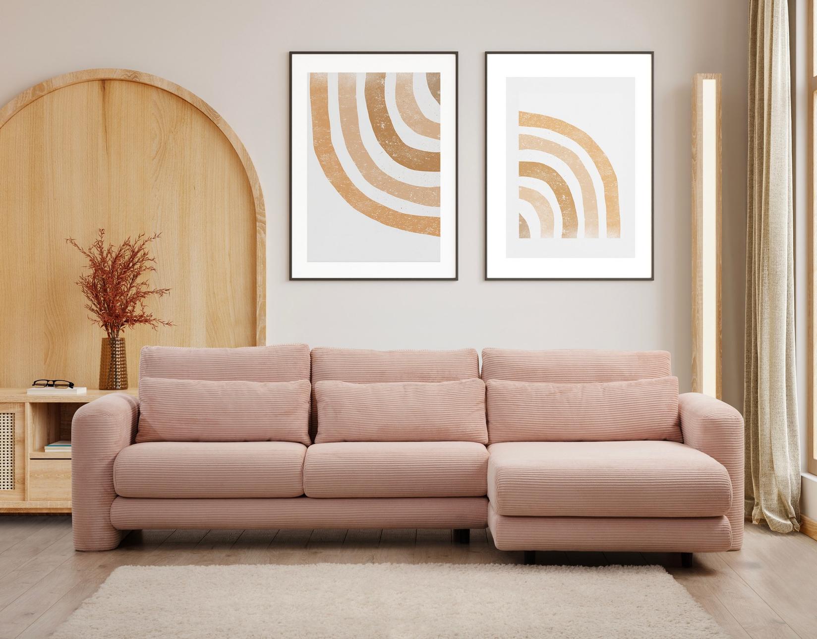 Аголна софа Atelier del Lily 97x73x290cm Розова