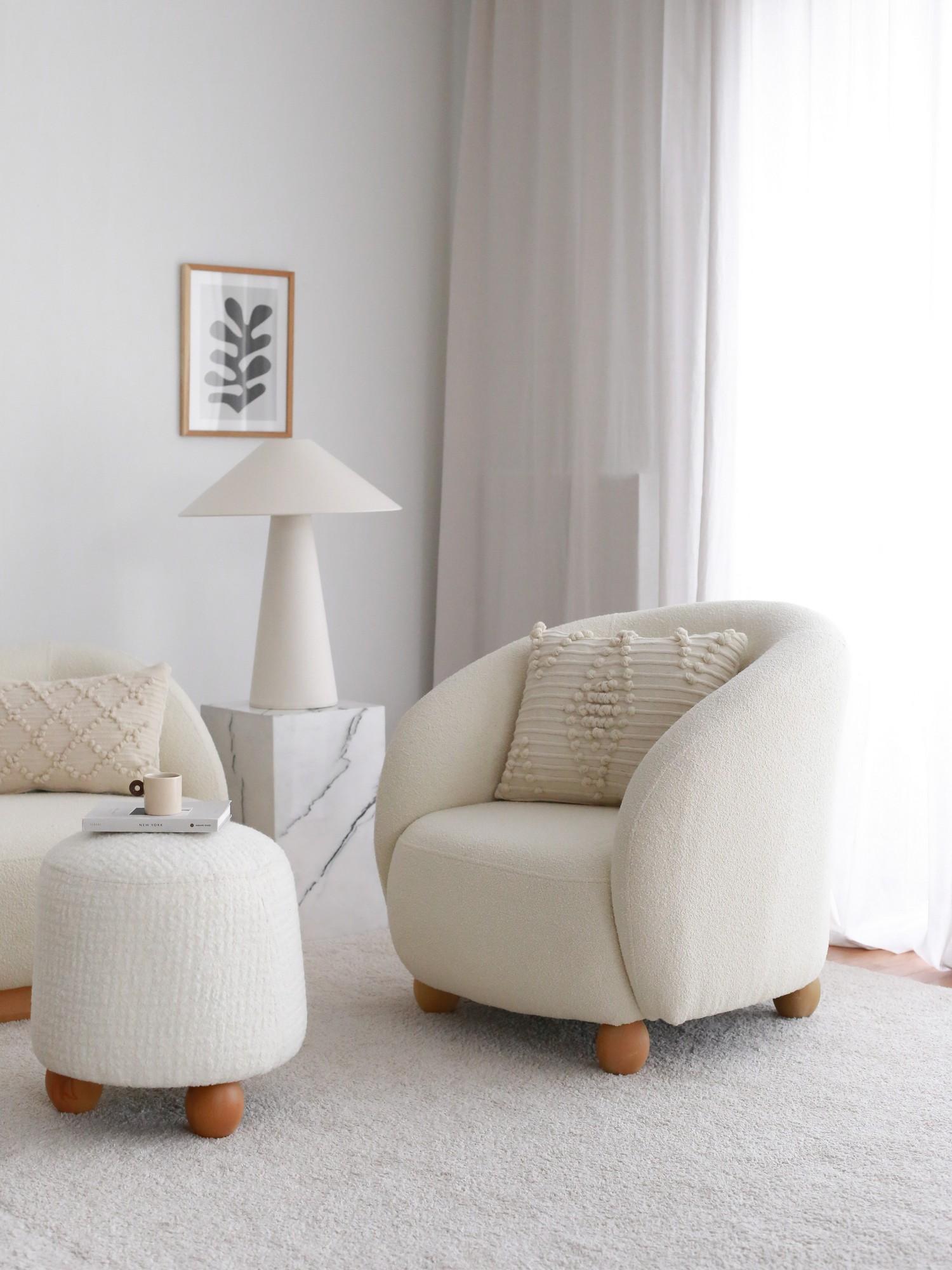 Фотелја „Слон" од „Ателје дел Софа" 82x77x80см бела