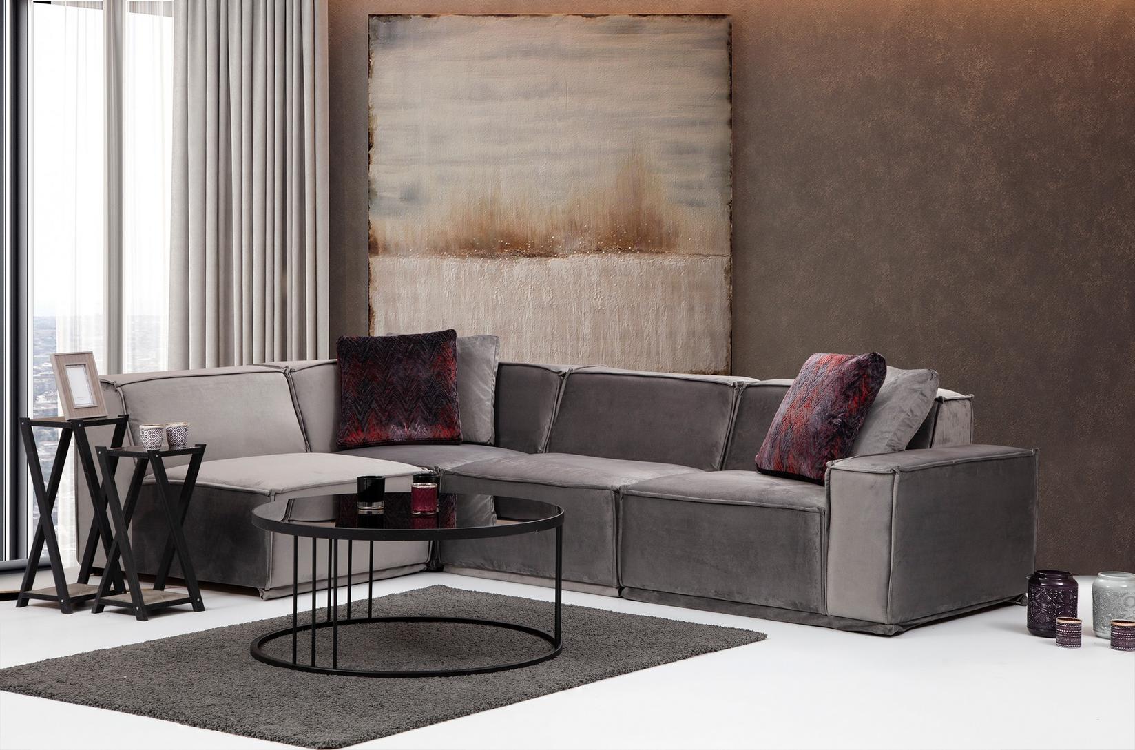 Аголен сет софа Atelier del Lego 100x76x190cm сив