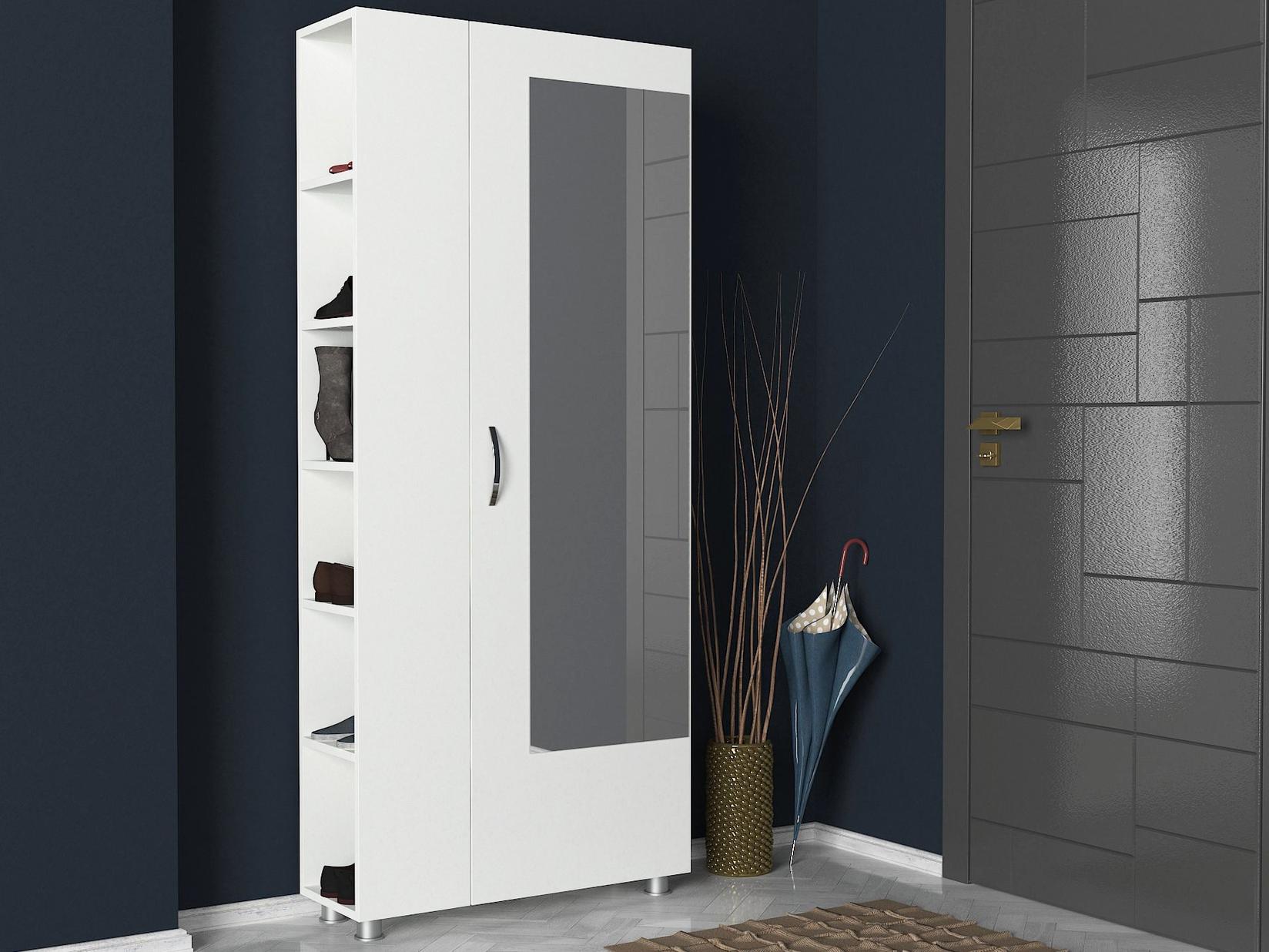 Ормар за чевли Hanah Home 80x185x28.6 см во бела боја