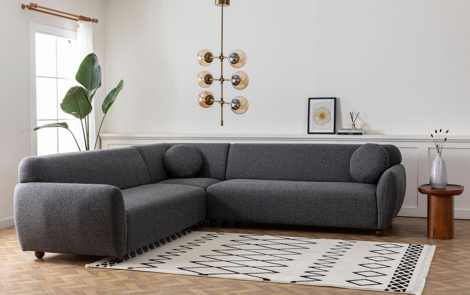 Аголна гарнитура Atelier del Sofa Eddy 280x280cm, темно сива