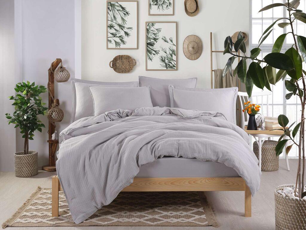 Комплет за постелнина L'essentiel Maison Muslin, 200x220 cm, сива боја