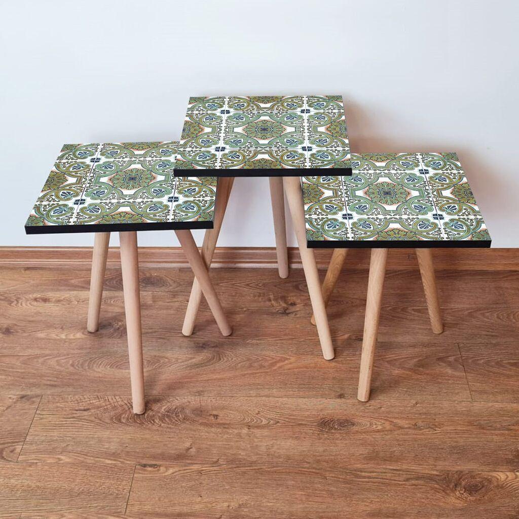 Комплет масички за кафе Hanah Home 3Shp39, 3 парчиња, зелена