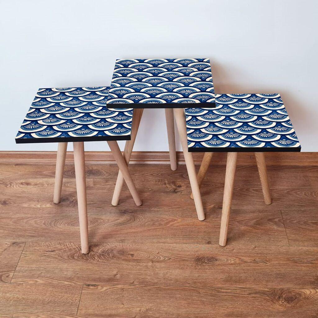 Комплет масички за кафе Hanah Home 3Shp157, 3 парчиња, сина