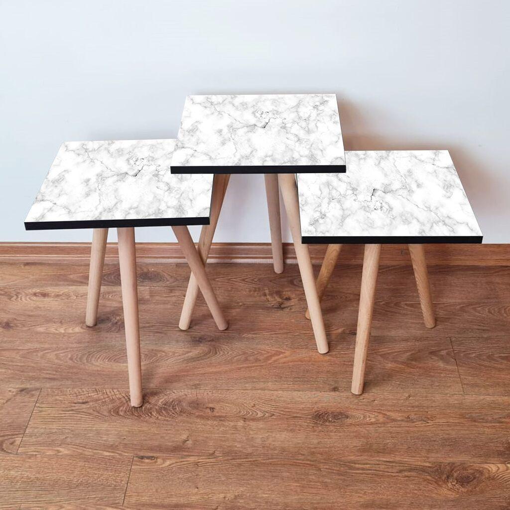 Комплет масички за кафе Hanah Home Club 3Shp255, 3 парчиња, бела