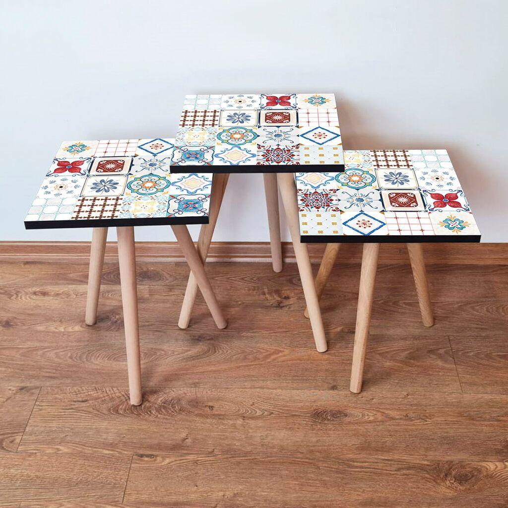 Комплет масички за кафе Hanah Home 3Shp398, 3 парчиња, шарени