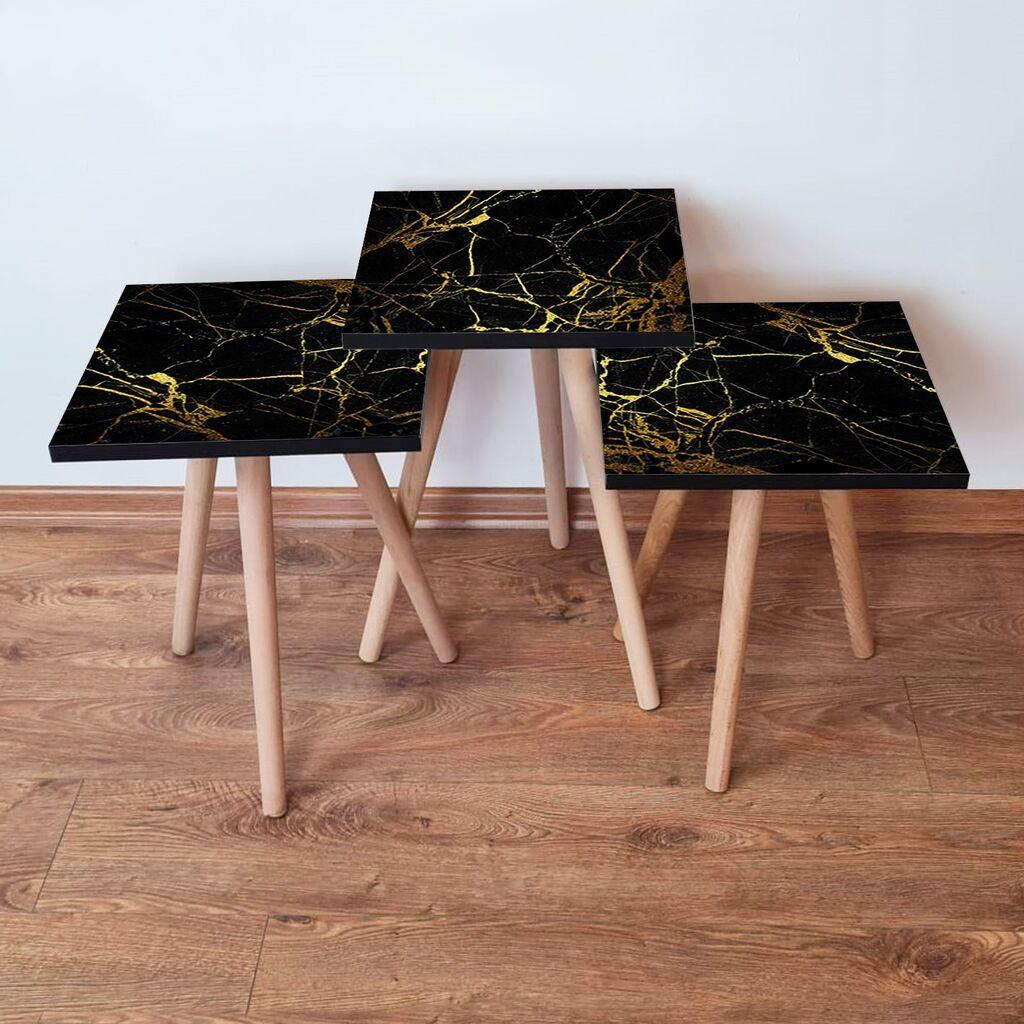 Комплет масички за кафе Hanah Home 3Shp184, 3 парчиња, црна