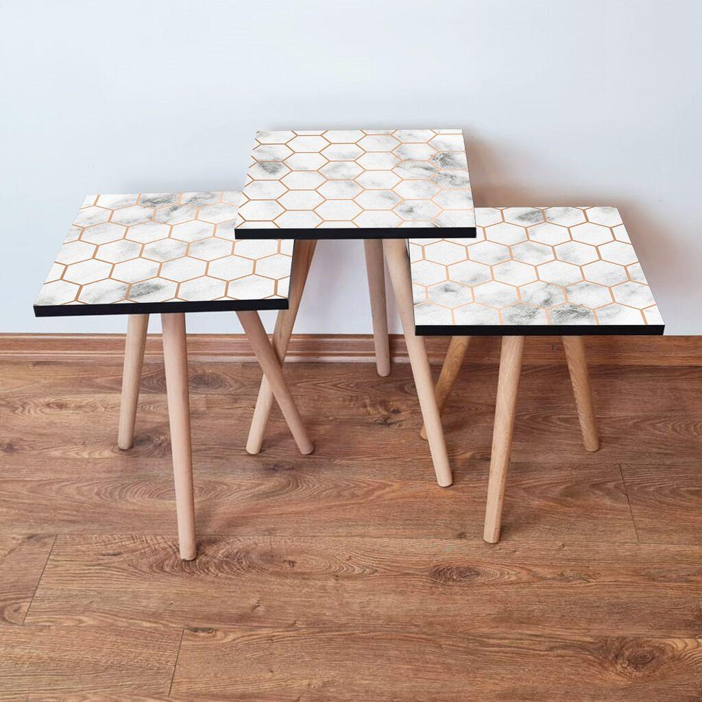 Комплет масички за кафе Hanah Home 3Shp397, 3 парчиња, бела