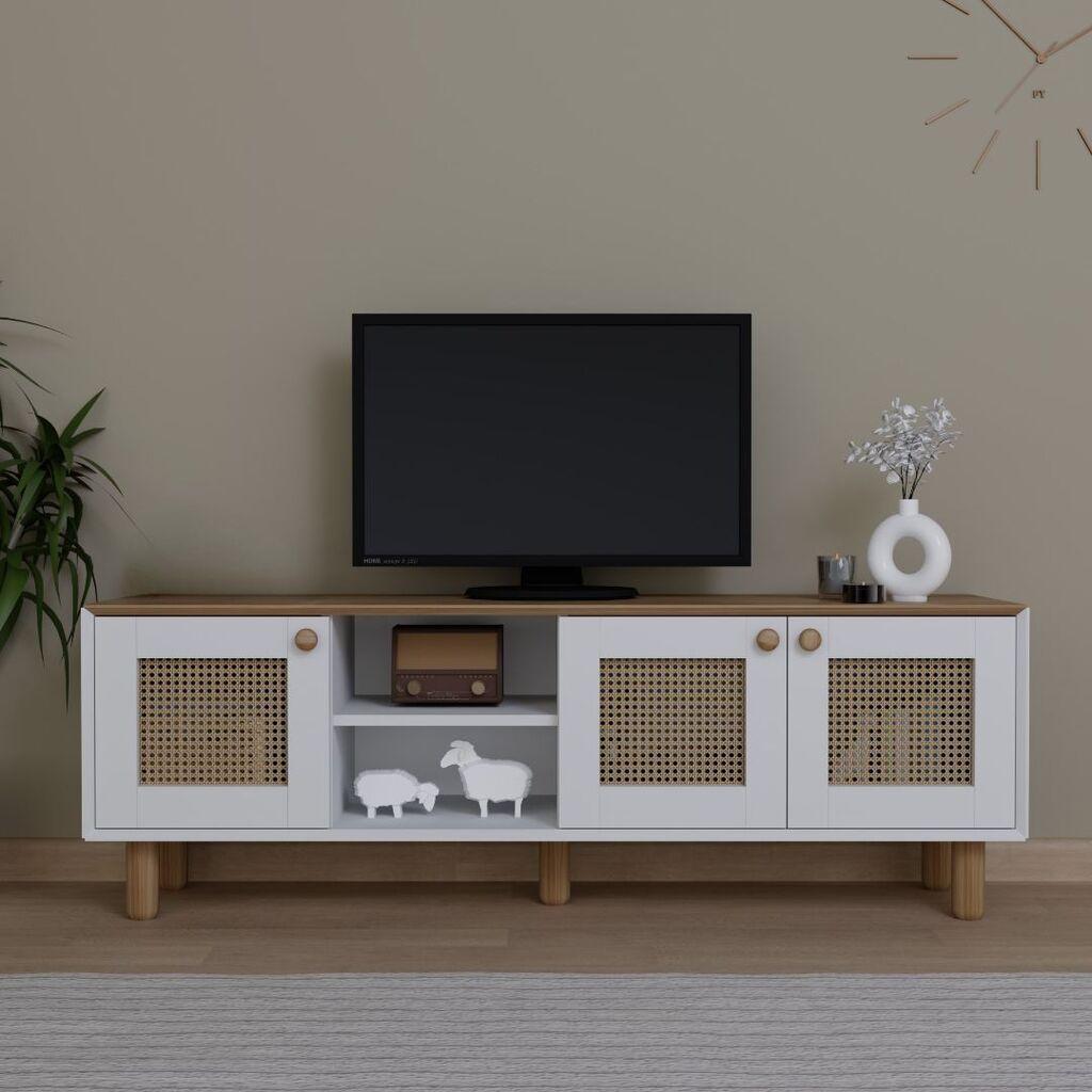 Комода за телевизор Hanah Home Bohemian 1600-143, 160x56x40 см, бела