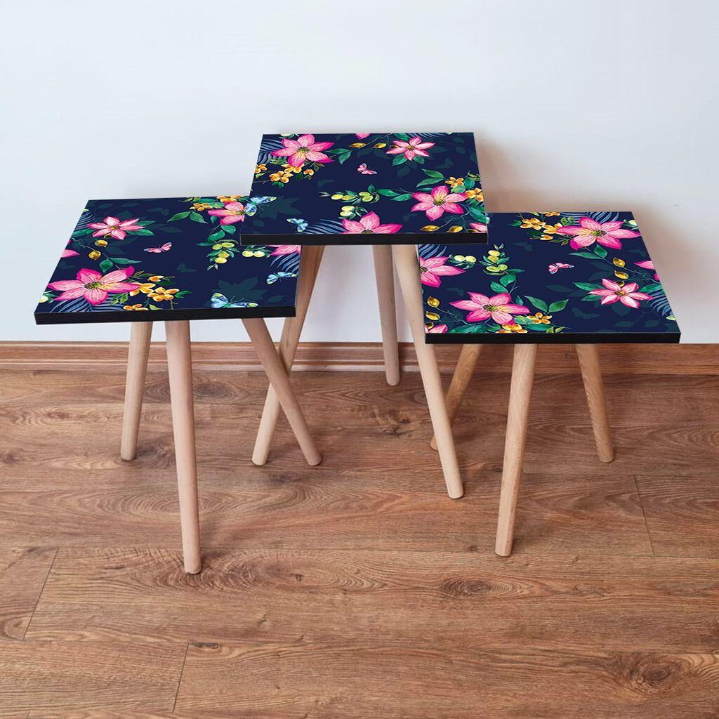 Комплет масички за кафе Hanah Home 3Shp189, 3 парчиња, темно сина боја