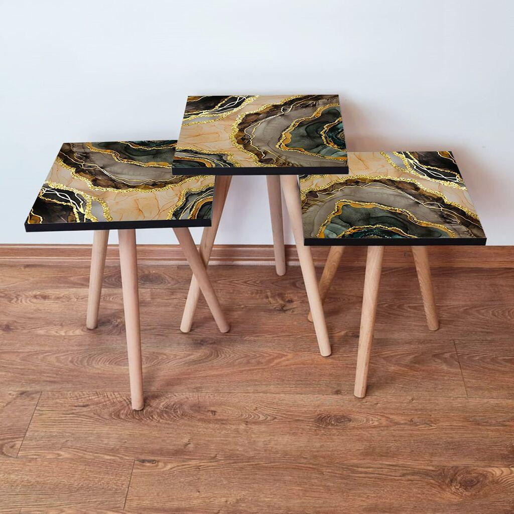 Комплет масички за кафе Hanah Home 3Shp219, 3 парчиња, шарени