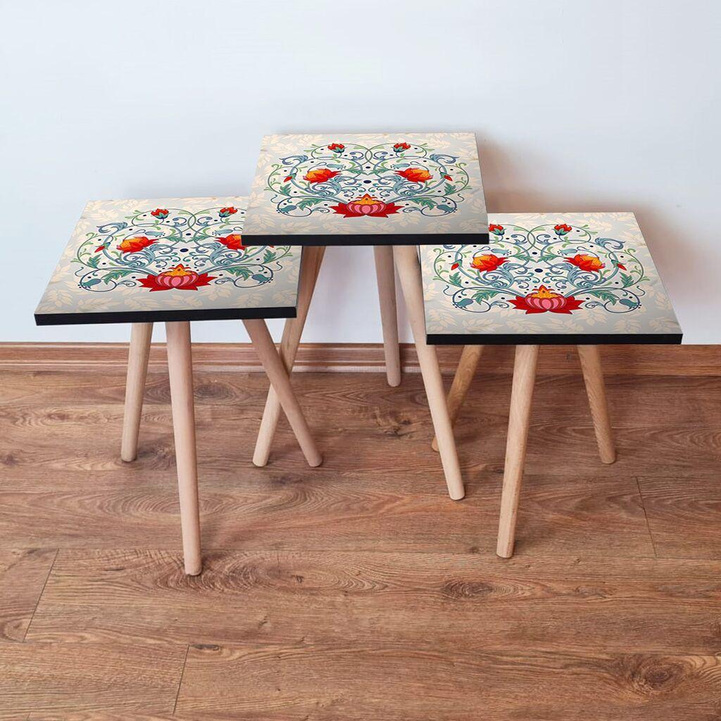 Комплет масички за кафе Hanah Home 3Shp144, 3 парчиња, шарени