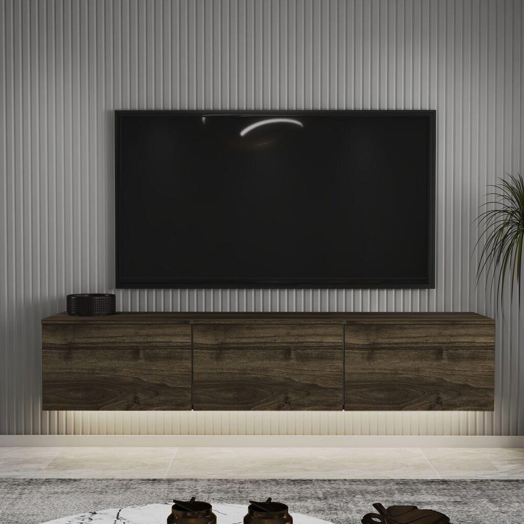 Hanah Home TV комода во неонска боја, 160x35x32 см, орев