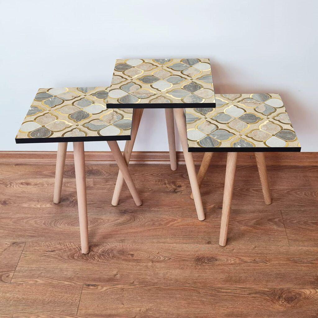 Комплет масички за кафе Hanah Home 3Shp136, 3 парчиња, шарени