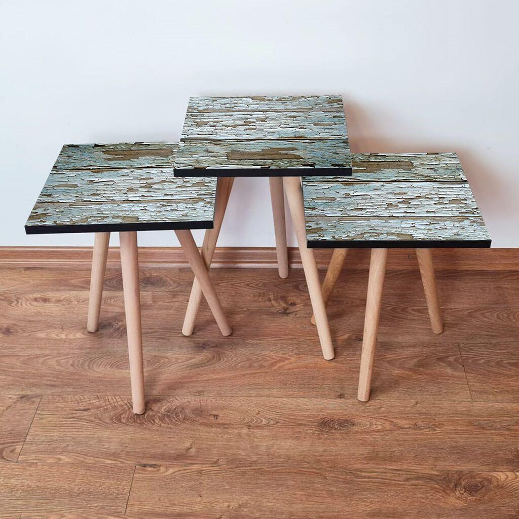 Комплет масички за кафе Hanah Home 3Shp257, 3 парчиња, светло сина боја