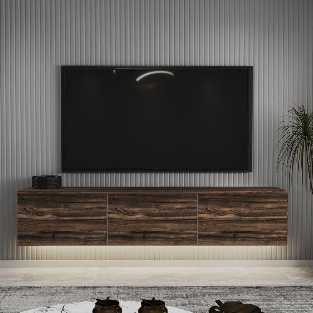 Hanah Home TV комода во неонска боја, 160x35x32 см, орев