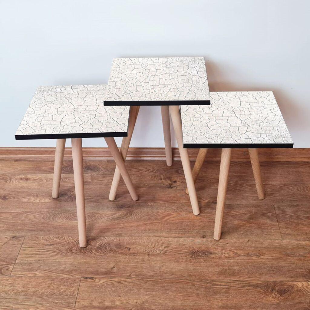 Комплет масички за кафе Hanah Home 3Shp221, 3 парчиња, бела