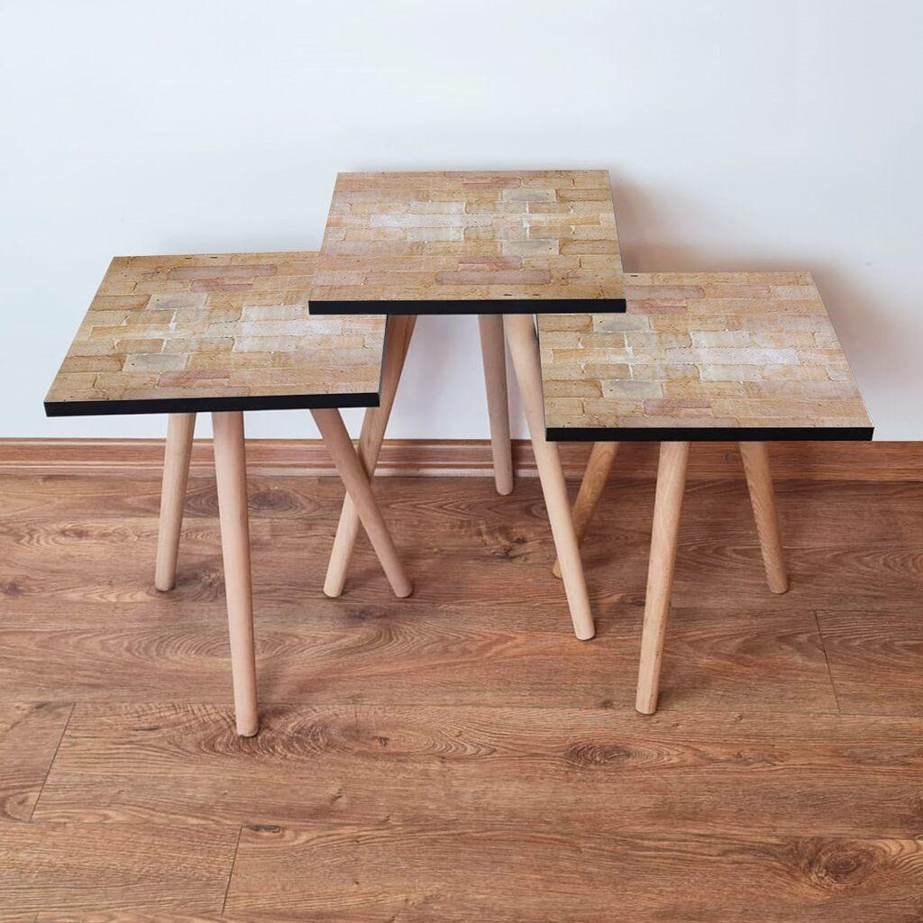 Комплет масички за кафе Hanah Home 3Shp223, 3 парчиња, беж