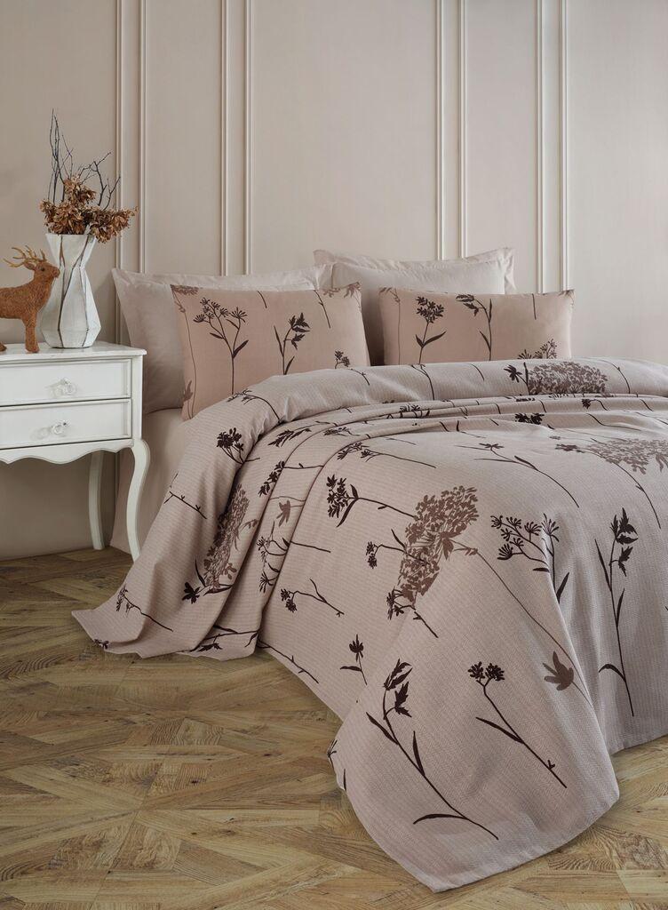 Комплет прекривка и навлака за перница L'essentiel Maison Efil, 160x230 см, кафеава