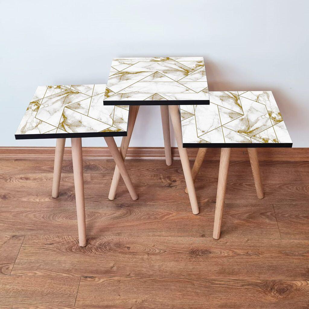 Комплет масички за кафе Hanah Home 3Shp228, 3 парчиња, бела