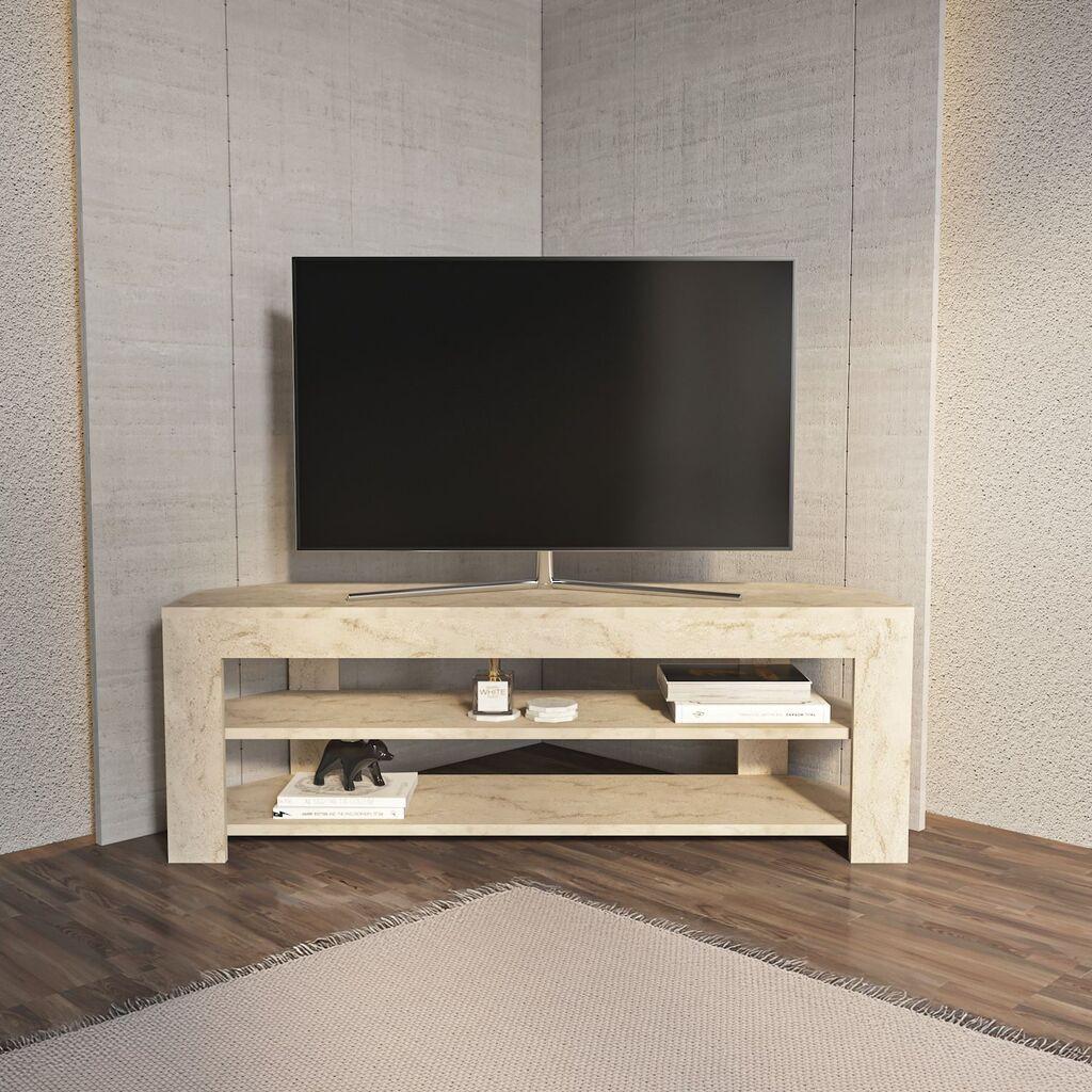 Комода „Хана" за домашен телевизор „Рита", 120x42x35 см, крем боја