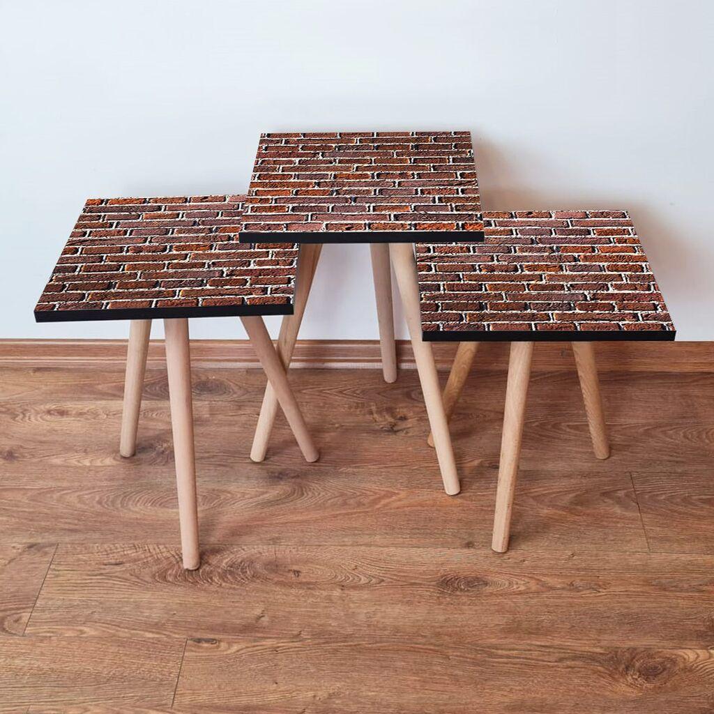 Комплет масички за кафе Hanah Home Club 3Shp372, 3 парчиња, Бордо