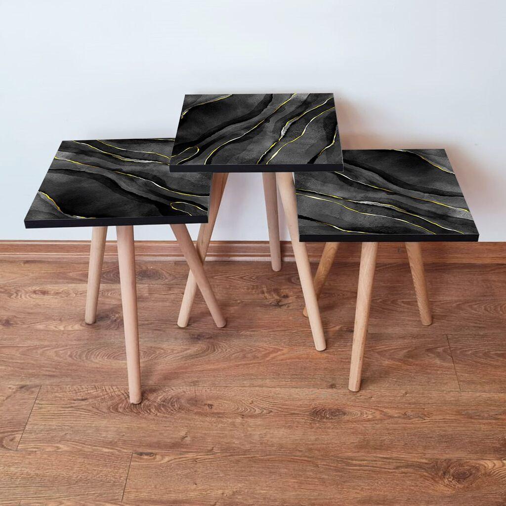 Комплет масички за кафе Hanah Home 3Shp164, 3 парчиња, црна