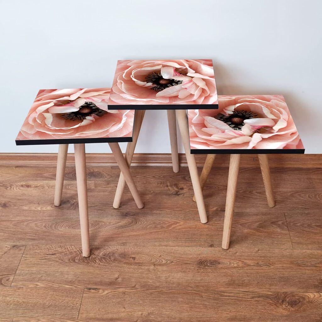 Комплет масички за кафе Hanah Home 3Shp251, 3 парчиња, светло розова