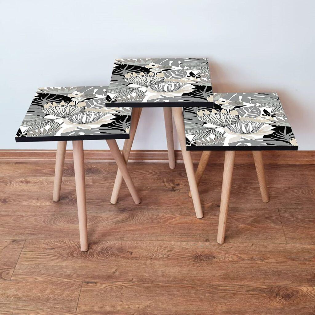 Комплет масички за кафе Hanah Home 3Shp213, 3 парчиња, сива