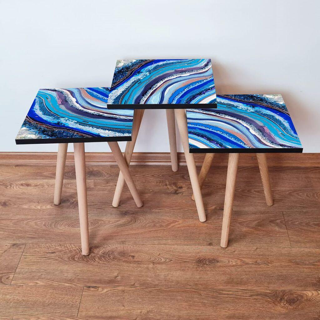 Комплет масички за кафе Hanah Home 3Shp289, 3 парчиња, сина