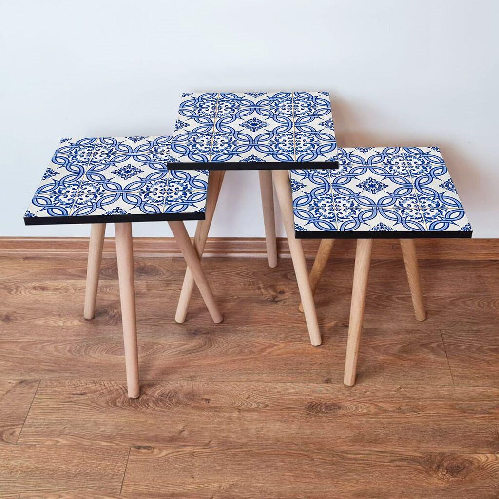 Комплет масички за кафе Hanah Home 3Shp41, 3 парчиња, сина