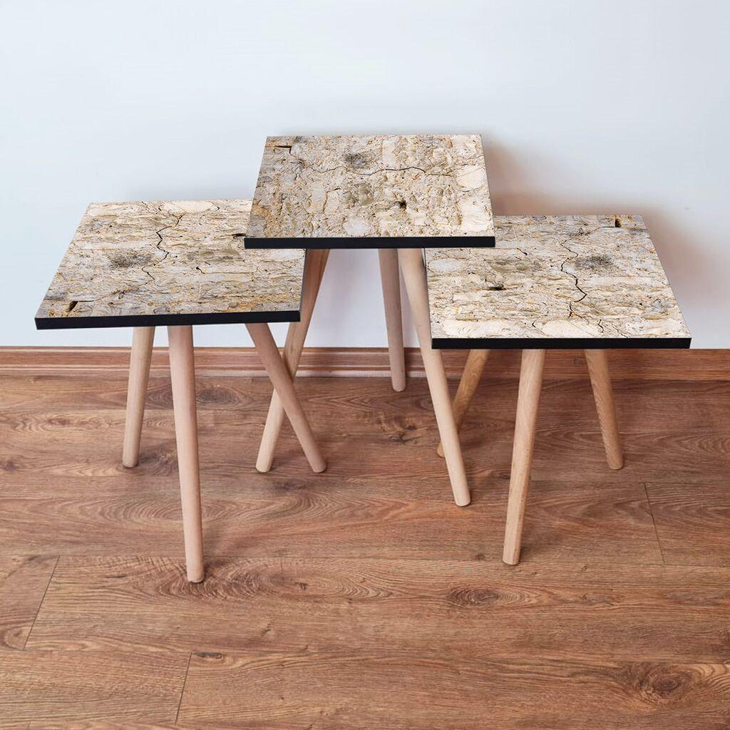 Комплет масички за кафе Hanah Home 3Shp67, 3 парчиња, крем боја