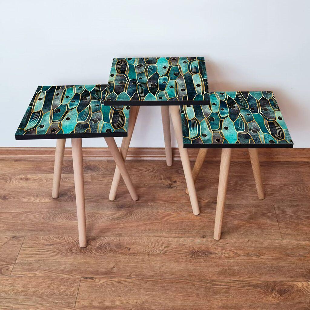 Комплет масички за кафе Hanah Home 3Shp387, 3 парчиња, темно сина боја