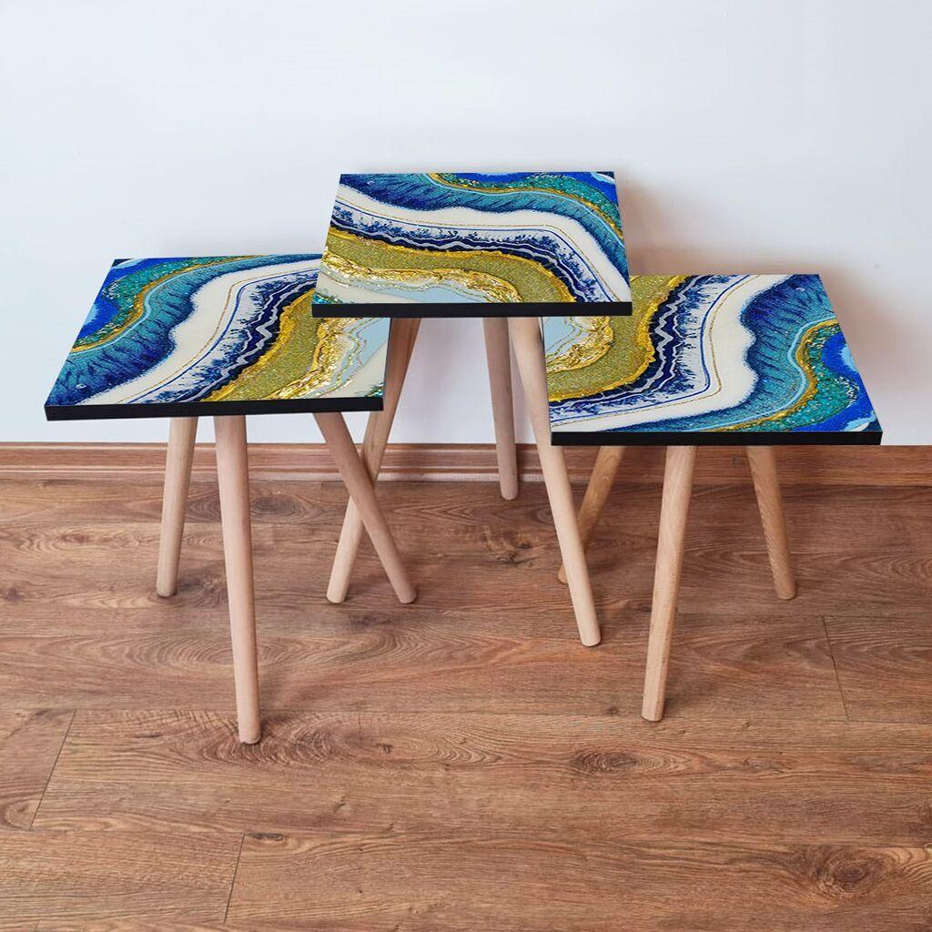 Комплет масички за кафе Hanah Home 3Shp71, 3 парчиња, сина